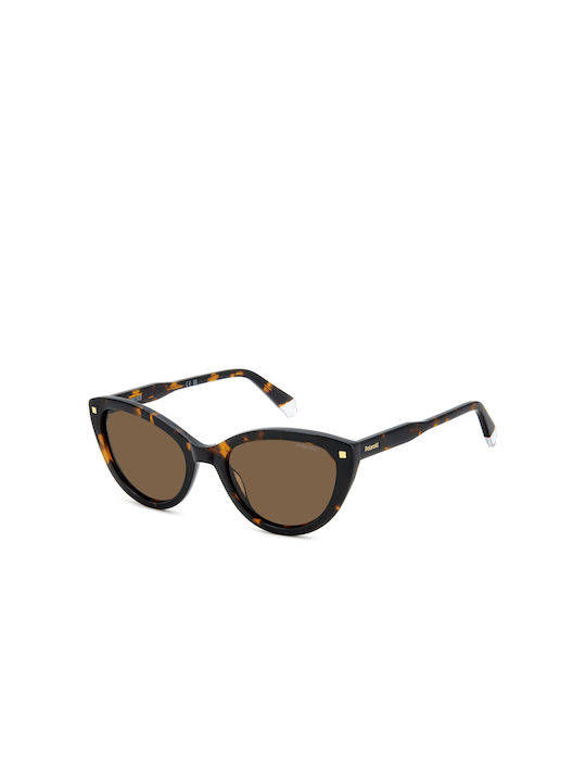 Polaroid Women's Sunglasses with Brown Tartaruga Plastic Frame and Brown Polarized Lens PLD4175/S/X 086/SP