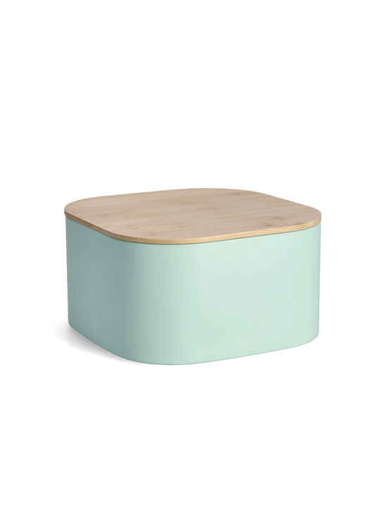 Bread Box with Lid Metallic Green 26.5x26.5x14.5cm