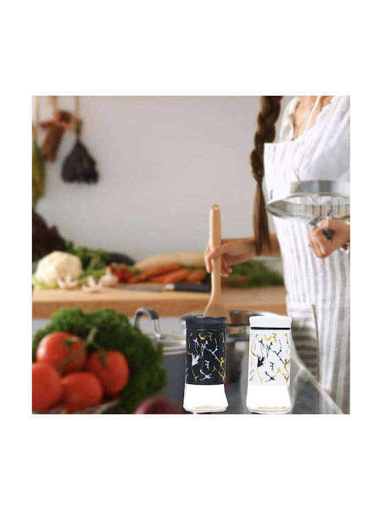 Salt Pepper Shaker Set Pufo Elegant 11 Cm White Black