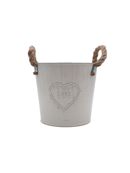 Uncle George Blumentopf Metall Beige