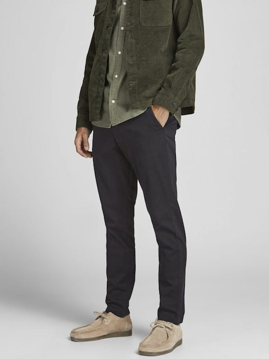 Trousers Chino Elastic in Slim Fit Black
