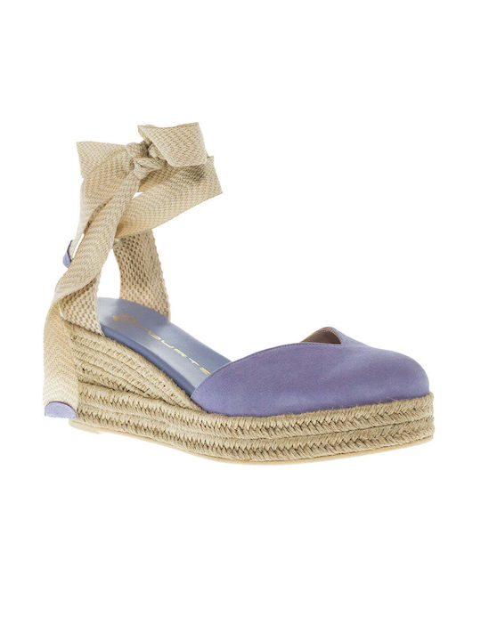 Mourtzi Women's Suede Platform Espadrilles Blue