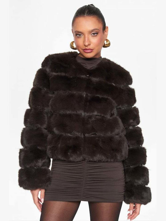 Women's Short Fur Coffee