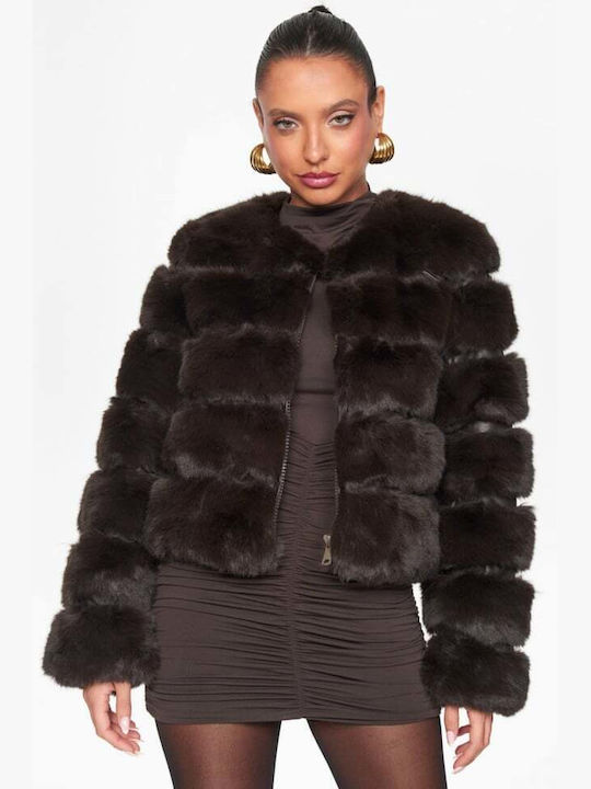Women's Short Fur Coffee