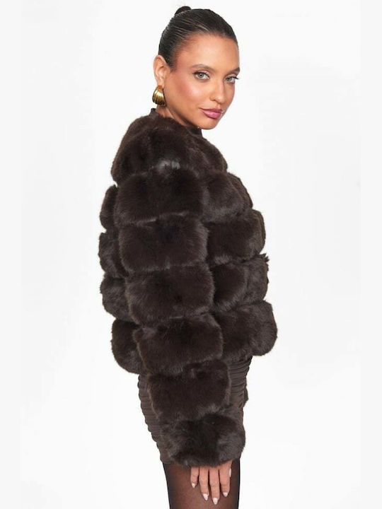 Women's Short Fur Coffee