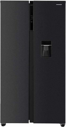 Heinner Side-by-Side Refrigerator 592lt NoFrost H177xW90xD73cm Black HSBS-HM592NFDXWDE++