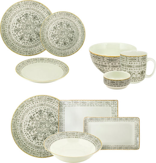 Oriana Ferelli Beige Porcelain Dinnerware Set 40pcs