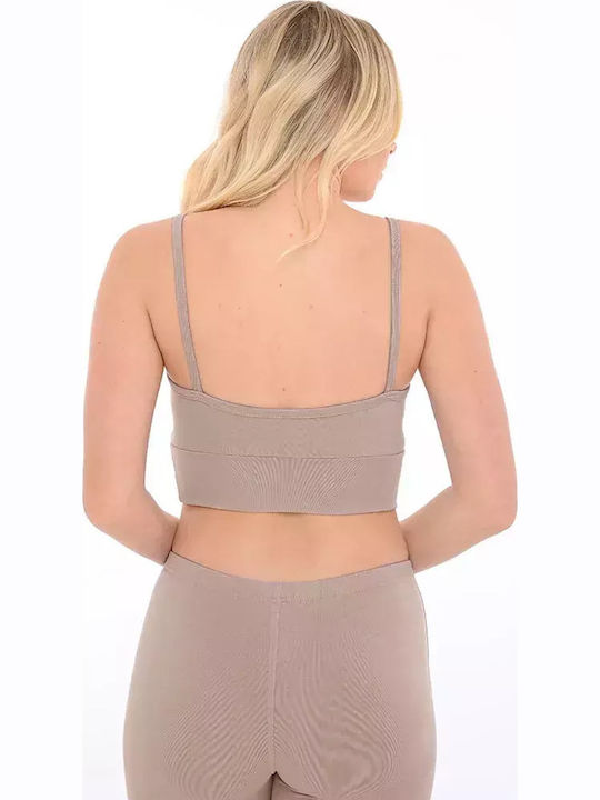 Women's Bra without Padding Brown