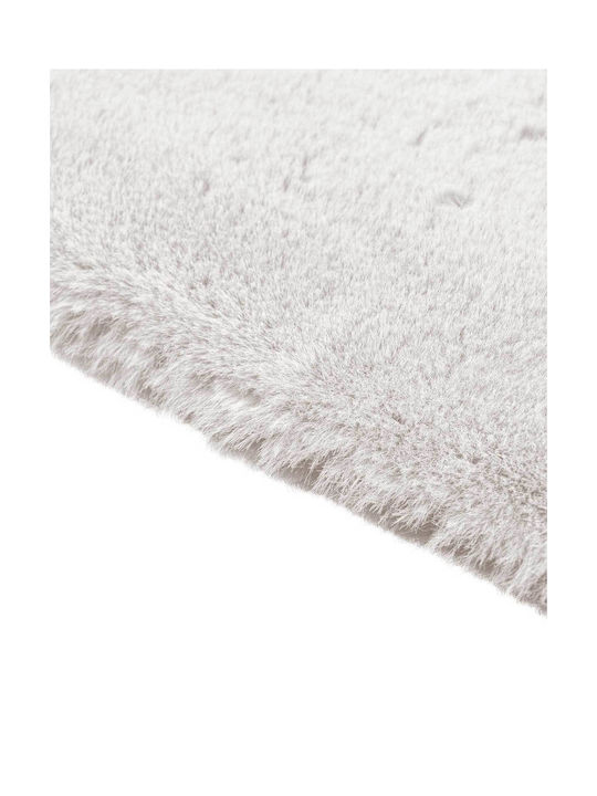 Madi Bound Rug Rectangular Furry White