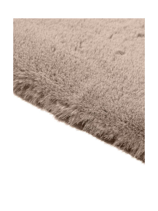 Madi Bound Anti-slip Rug Rectangular Furry Beige