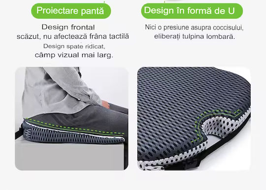 Pernă Ortopedică din Spumă cu Memorie 4D Qfc-040 Arvada Ergosupport Dimensiune Compactă 7.5x2cm Dimensiuni 50x43x7.5 Cm Husă Respirabilă Detasabilă Design Ergonomic Husă Neagră