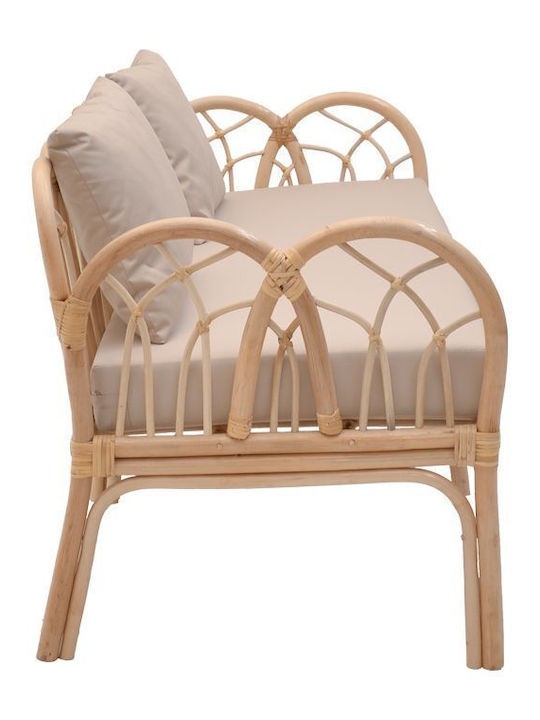 Ytrone Bank Außenbereich Rattan mit Kissen 166x61.5x71cm