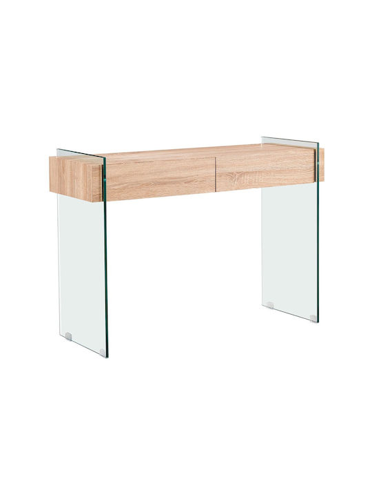 Glasser Wood Κονσόλα Γυάλινη Δρυς Μ110xΠ40xΥ76εκ.