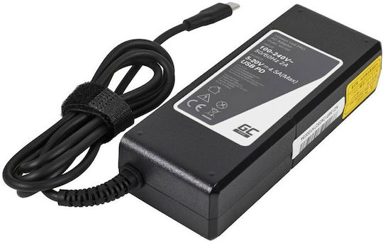 Green Cell USB-C Universal Laptop Charger 90W 20V 4.5A