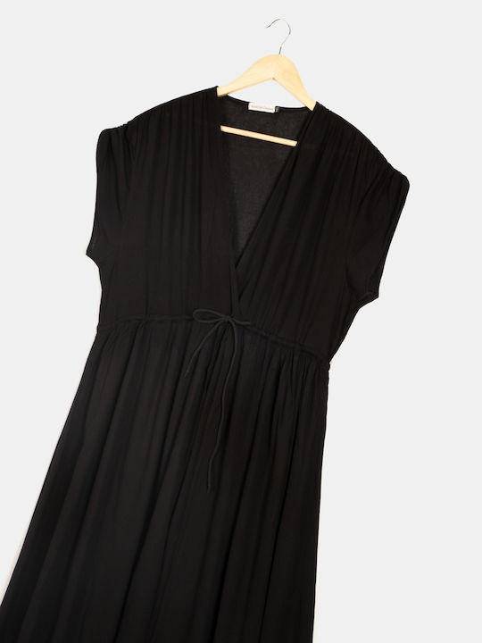 Rock Club Maxi Dress Wrap Black