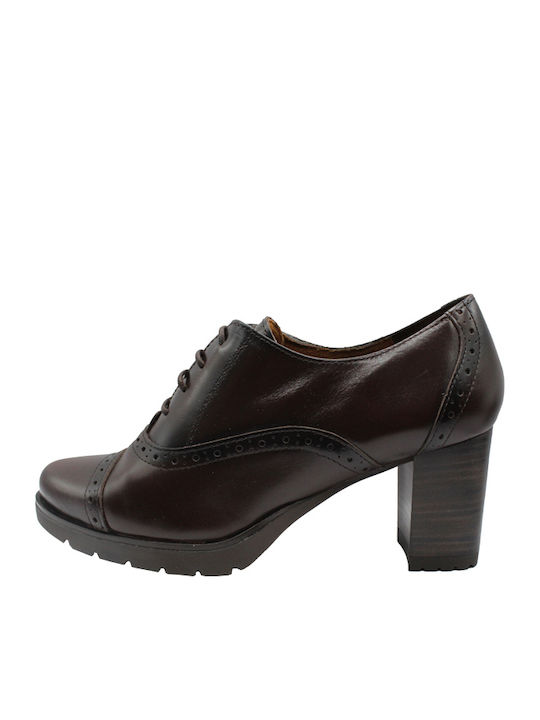 Leury13 Ghete dama de piele Oxfords Maro