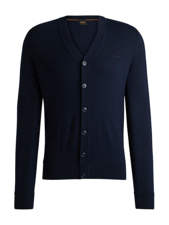 Avac Men's Knitted Cardigan with Buttons Blue