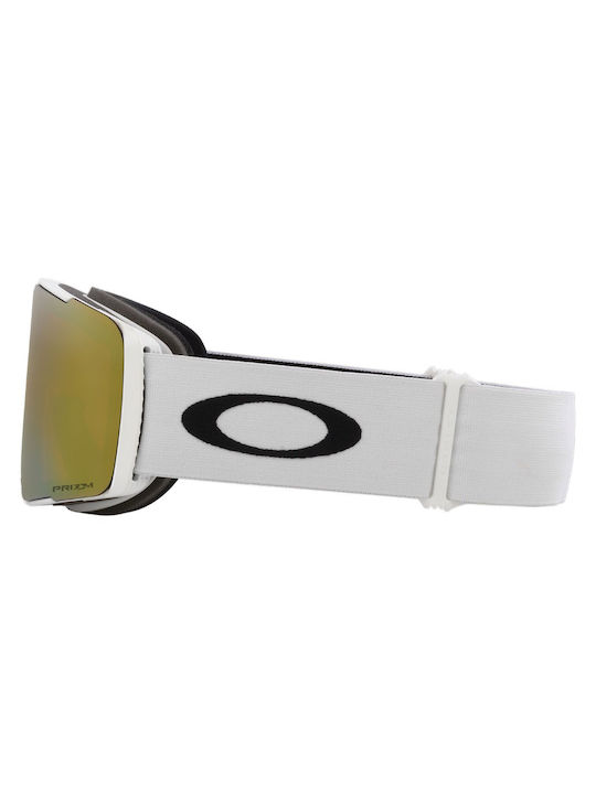 Oakley Line Miner Pro L Snow Ski- & Snowboardbrille Erwachsene Weiß mit Linse in Gold Farbe