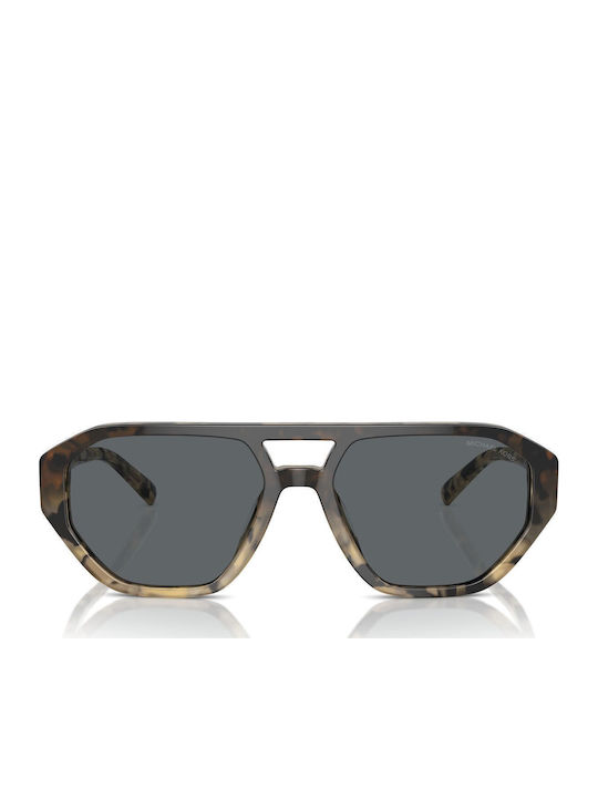 Michael Kors Zurich Men's Sunglasses with Brown Tartaruga Plastic Frame and Gray Lens