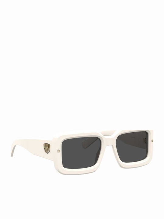 Chiara Ferragni Women's Sunglasses with White Plastic Frame and Gray Lens CF 7022/S VK6/IR