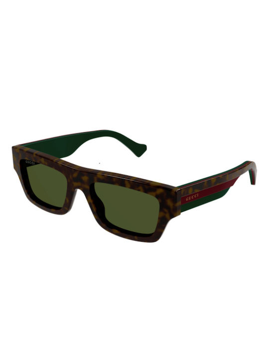 Gucci Sunglasses with Brown Tartaruga Plastic Frame and Green Lens GG1301S 002