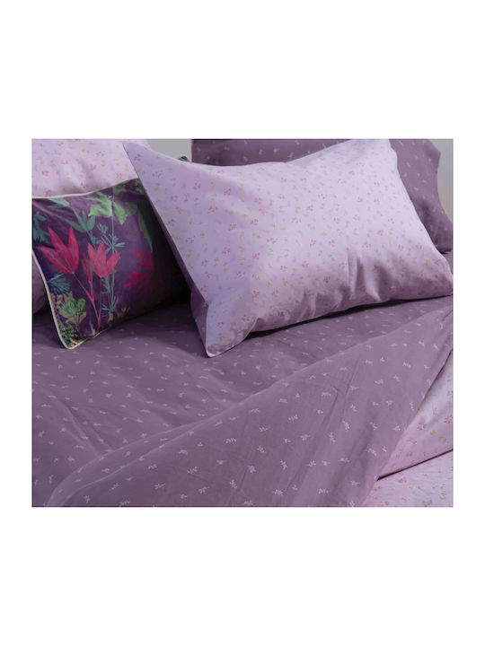 Nef-Nef Homeware Sheet Sets Queen with Elastic 160x200+35cm. Lorelay Lilac 4pcs