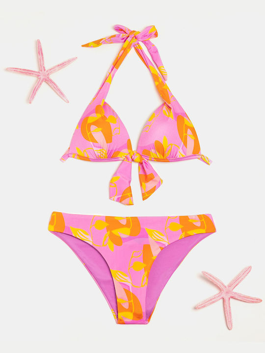 Push Up Triangle Bikini Set with Bow Bubble Bubble