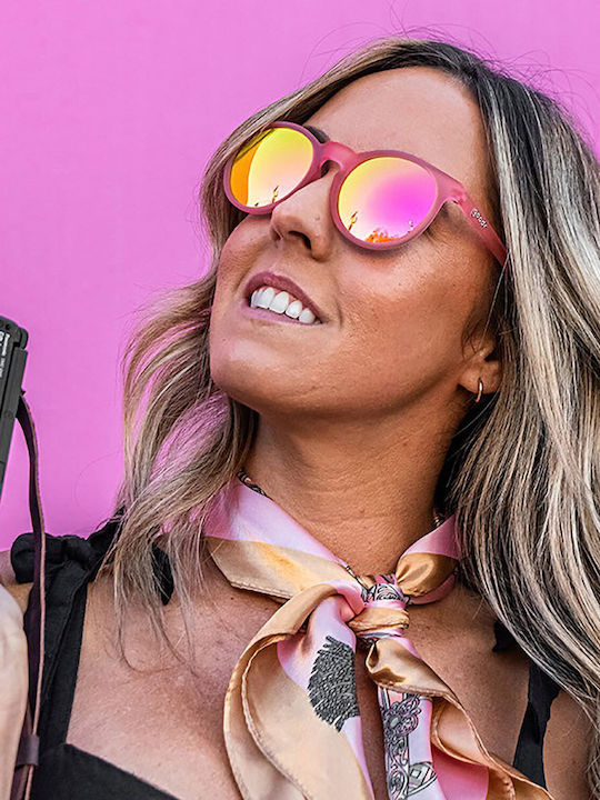 Goodr Influencers Pay Double Sunglasses with Pink Plastic Frame and Pink Lens