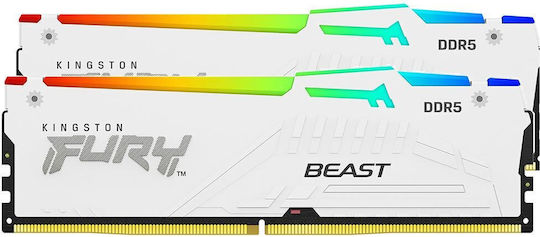 Kingston Fury Beast RGB DDR5 32GB RAM with 2x16GB Modules and Speed 5600 for Desktop