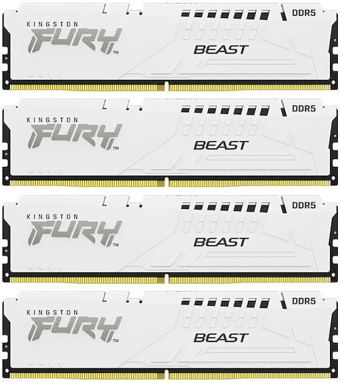 Kingston Fury Beast 128GB DDR5 RAM mit 4 Modulen (4x32GB) und Geschwindigkeit 5200 für Schreibtisch