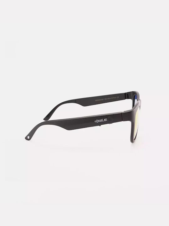 Cosselie Jam Unisex Sunglasses with Black Horn-Rimmed Frame and Red Mirror Lens 1802203104