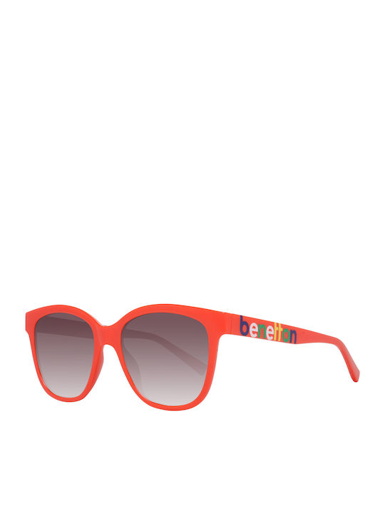 Benetton Women's Sunglasses with Red Plastic Frame and Red Gradient Lens BE5016 200