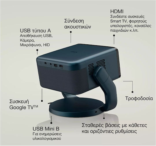Epson EF-22N V11HB38440 Mini Projector 3LCD Full HD Laser with Wi-Fi and Built-in Speakers Blue