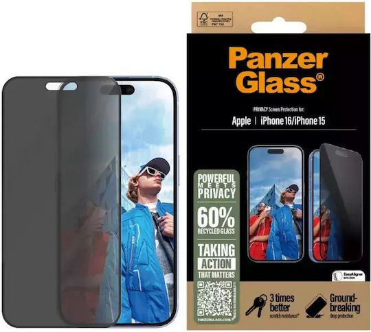 PanzerGlass Privacy Tempered Glass (iPhone 16)