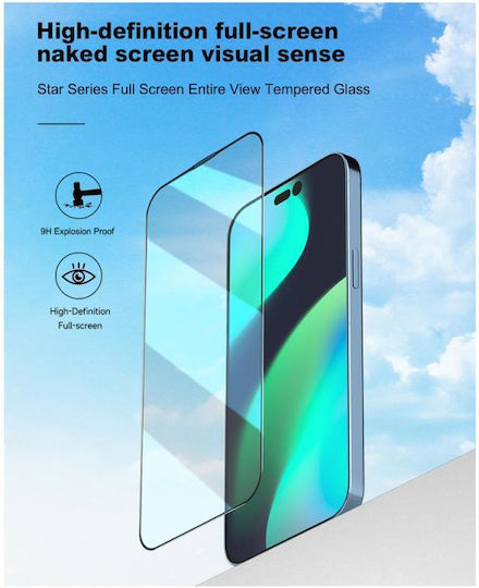 Devia Star Series Full Face Tempered Glass Negru (iPhone 13 Pro Max)