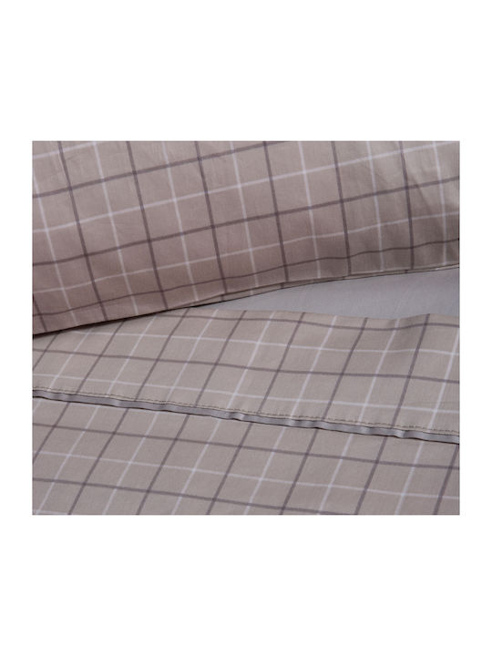 Nef-Nef Homeware Bettwäsche-Set Überdoppel 240x270cm. Gren Beige 4Stück