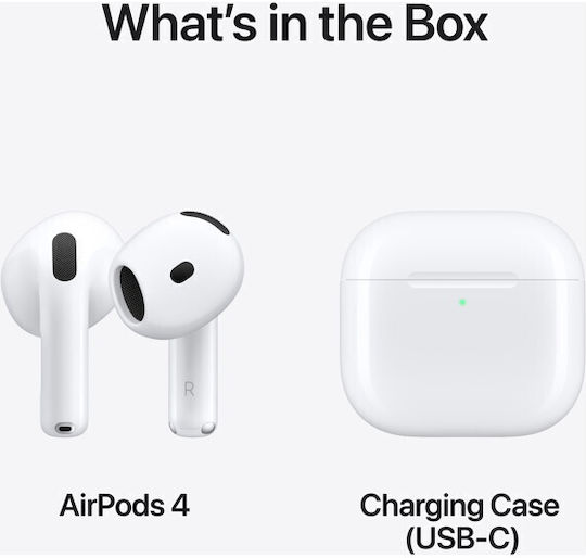 Apple AirPods 4 Earbud Bluetooth Handsfree Earphones with Sweat Resistance and Charging Case White