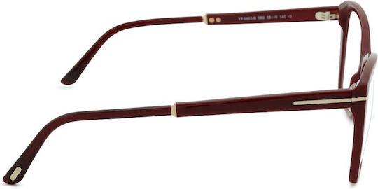 Tom Ford Women's Acetate Butterfly Red Prescription Eyeglass Frame FT5893 069