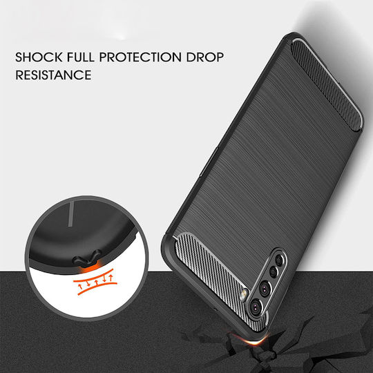 Techsuit Carbon Back Cover Silicon Negru (OnePlus Nord)