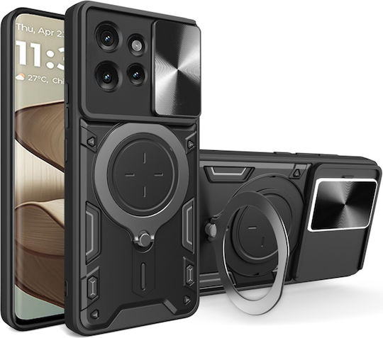 Techsuit Camguard Umschlag Rückseite Metallisch Schwarz (Motorola Edge 50)