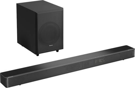 Hisense Soundbar 3.1.2 Bluetooth και HDMI 360W με Ασύρματο Subwoofer Μαύρο AX3120G