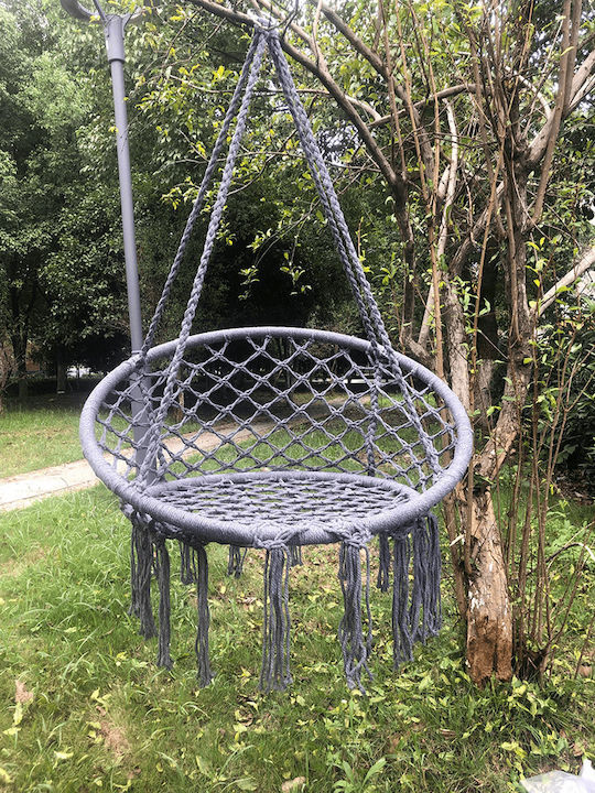 Leagăn suspendat fotoliu material textil Gri Rezistență până la 120kg L80xL80xH120cm