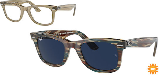 Ray Ban Wayfarer Дамски Ацетатен Скелет Сив RB2140 1387GG