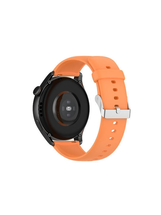 Huawei Watch 4 Watch 4 Pro Silver Buckle Silicone Stainless Steel Solid Color Watch Strap Orange Huawei Watch 4 Watch 4 Pro Silver Buckle Silicone Stainless Steel Solid Color Watch Strap Orange