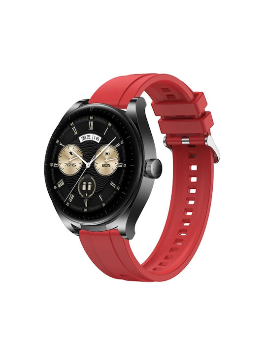 Huawei Watch 4 Reifenmuster Silberne Schnalle Silikon Uhrenarmband Rot