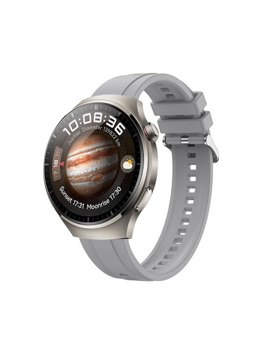 Huawei Watch 4 Tire Pattern Silver Silicone Strap Light Gray