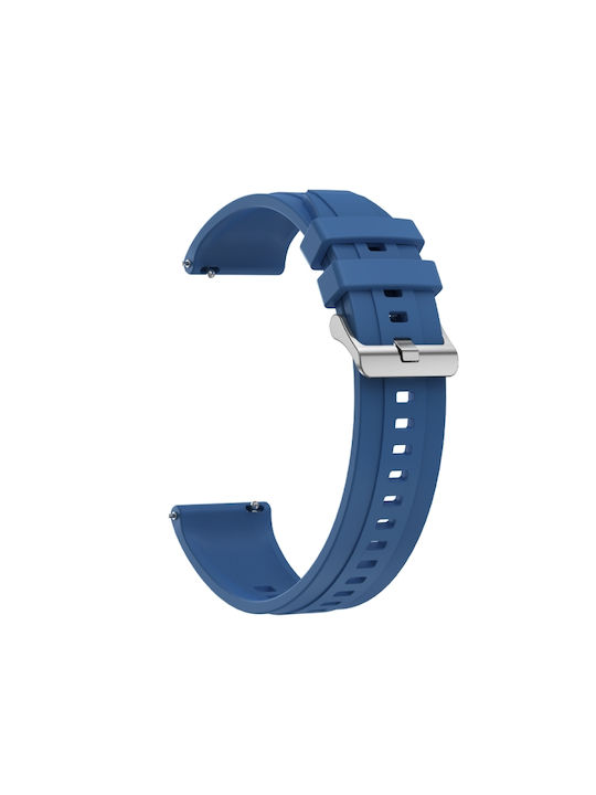 Huawei Watch 4 Tire Pattern Ασημένια Πόρπη Λουράκι Ρολογιού Σιλικόνης Μπλε