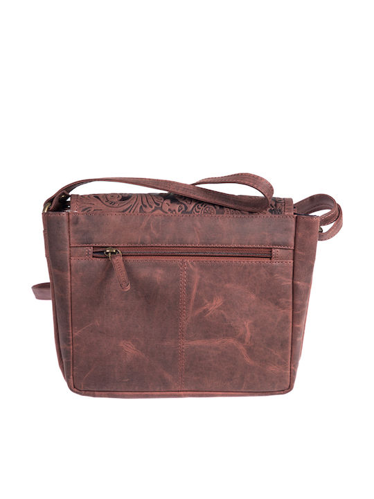 Leder Damentasche Schultertasche Braun