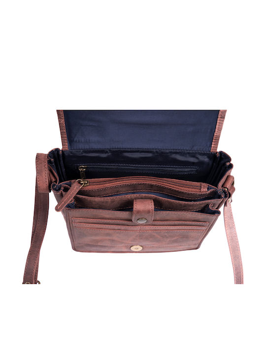 Leder Damentasche Schultertasche Braun