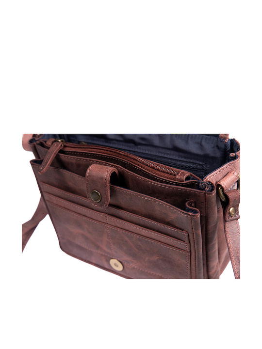 Leder Damentasche Schultertasche Braun